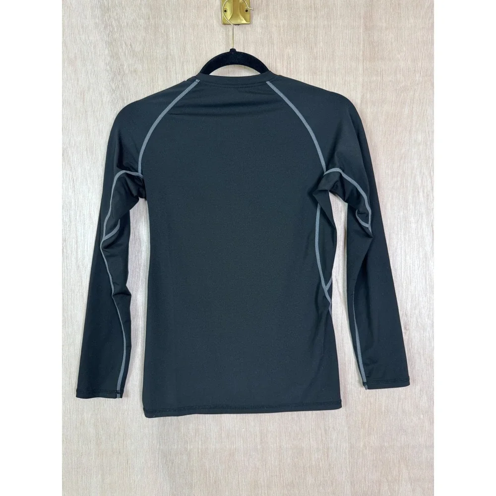Kids Large Rash Guard Performance Tight Long Sleeve Compression Shirt Black